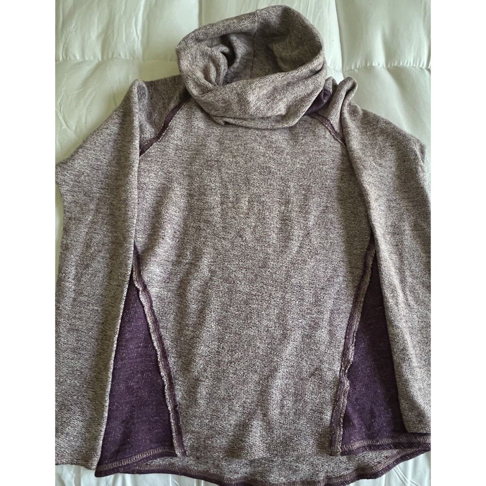KUHL Womens Purple White Tweed Look Cowl Neck Long Sleeve Sweater Size S